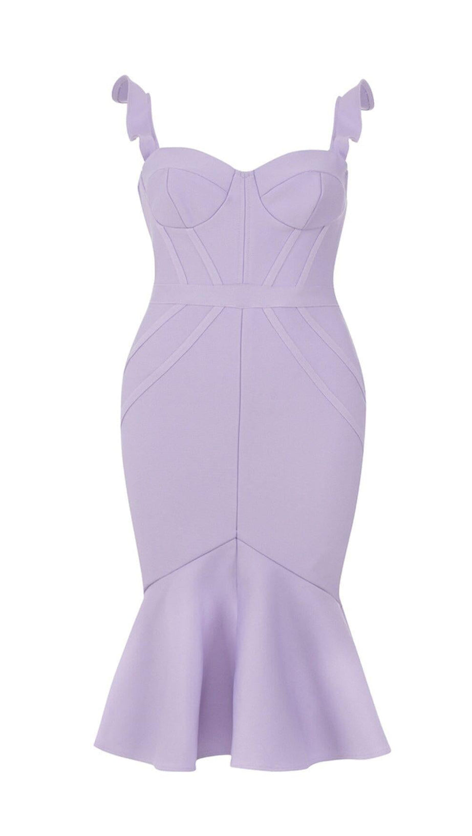 PLUS SIZE RUFFLE TRIM MERMAID HEM BUSTIER MAXI DRESS