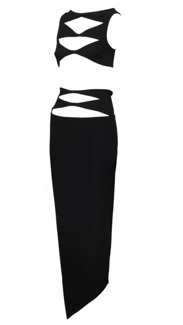 SET DI BENDE HEDWIG CUTOUT IN NERO