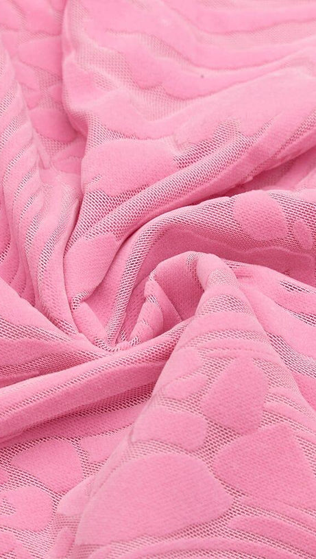 RUFFLE COLLAR OFF-THE-SHOULDER HIGH SLIT DRESS IN PINK