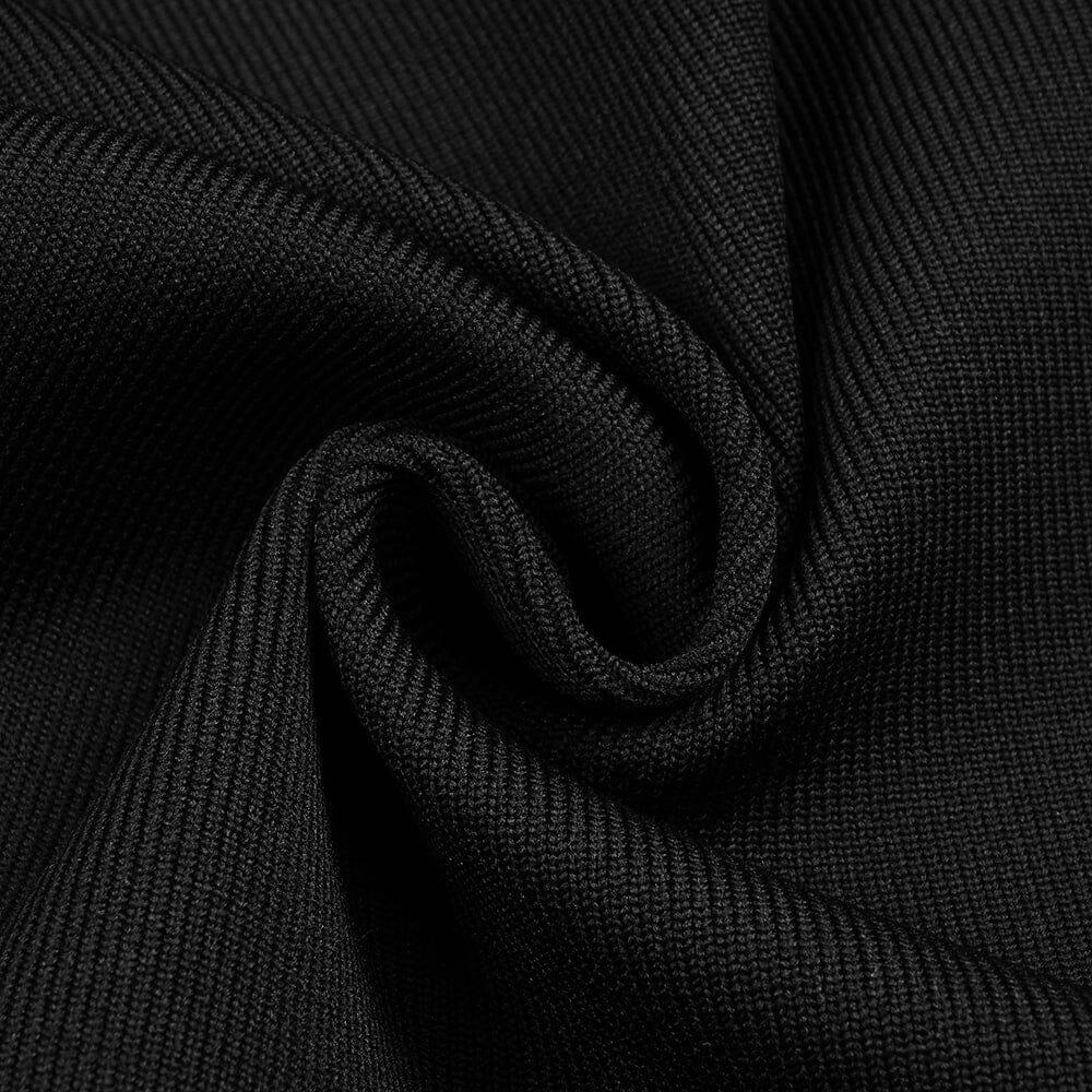 AIIZIE SLIM-FIT CHEST HOLLOW OFF-THE-SHOULDER MAXI DRESS IN BLACK - product image