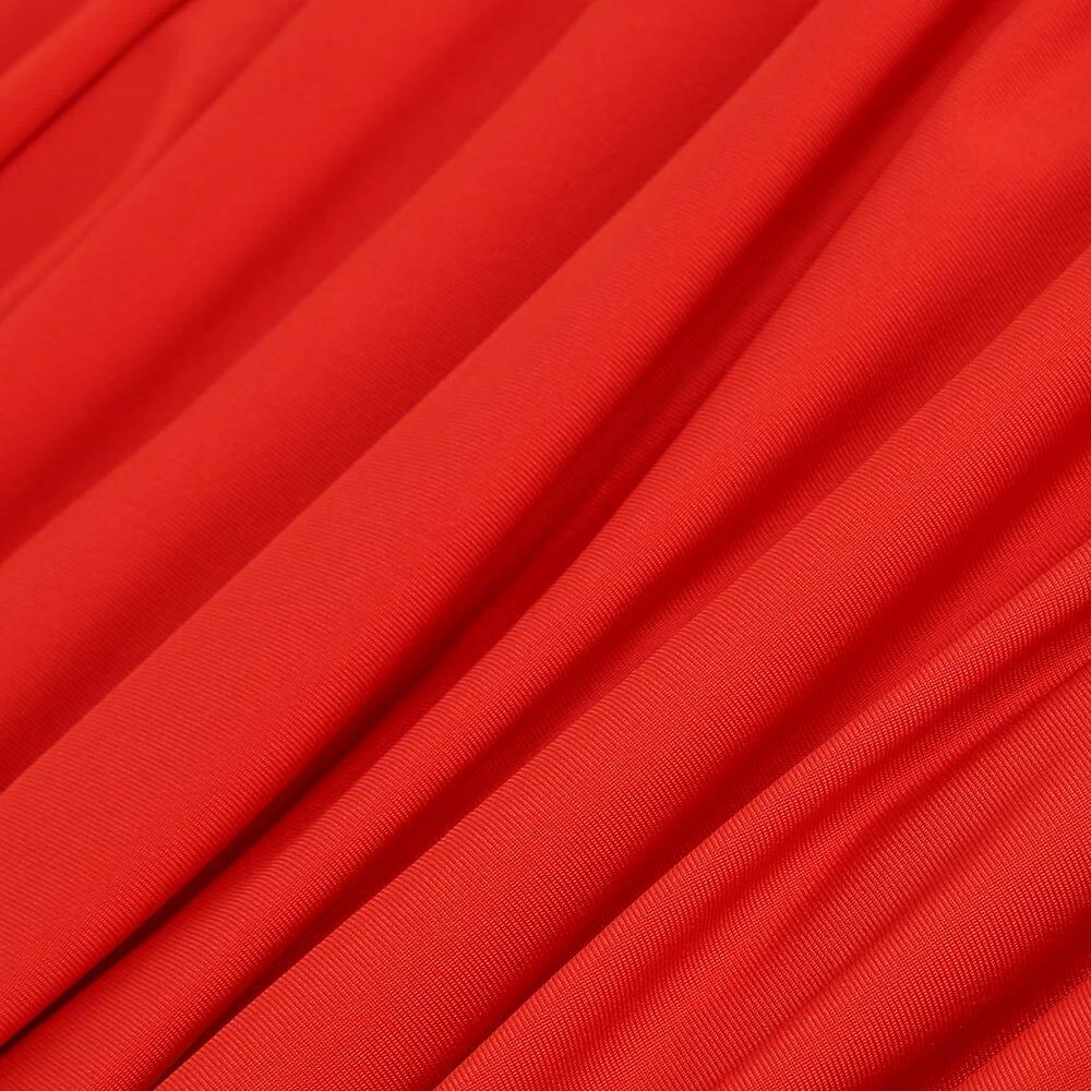 AIIZIE PLEATED SLEEVELESS ONE-SHOULDER DRESS IN RED - product image