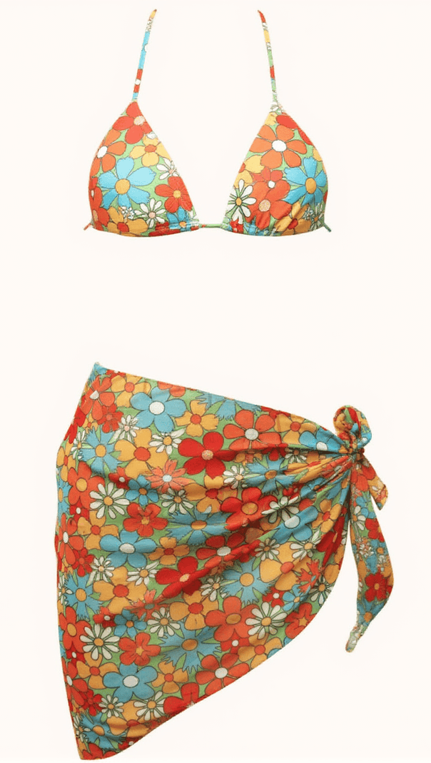 AIIZIE DINA FLORAL BIKINI THREE PIECE SET - product image