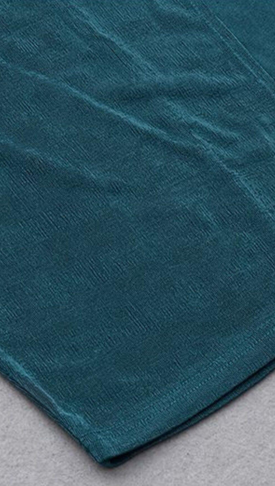 HIGH SLIT SLIM-FIT KNIT MIDI DRESS IN GREY-BLUE