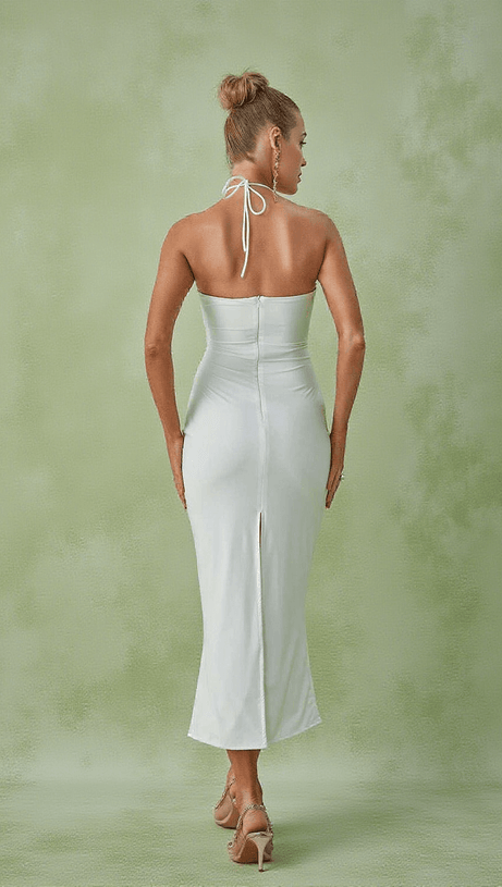 Dorcas Neckholder-Midikleid mit Cut-Outs