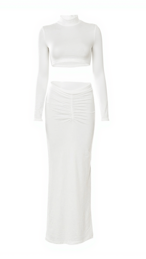 AIIZIE IMANI LONG SLEEVE RUCHED SKIRT SET - product image
