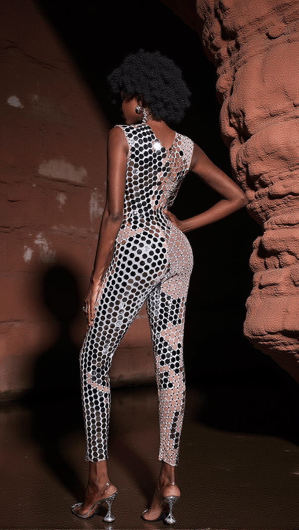 AIIZIE BRECKEN SLEEVELESS ACRYLIC EMBELLISHED JUMPSUIT - product image