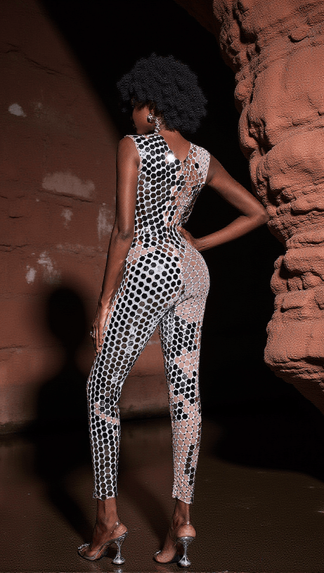 TUTA BRECKEN SENZA MANICHE IN ACRILICO CON DECORAZIONI