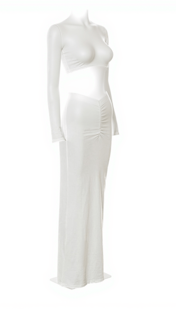AIIZIE IMANI LONG SLEEVE RUCHED SKIRT SET - product image