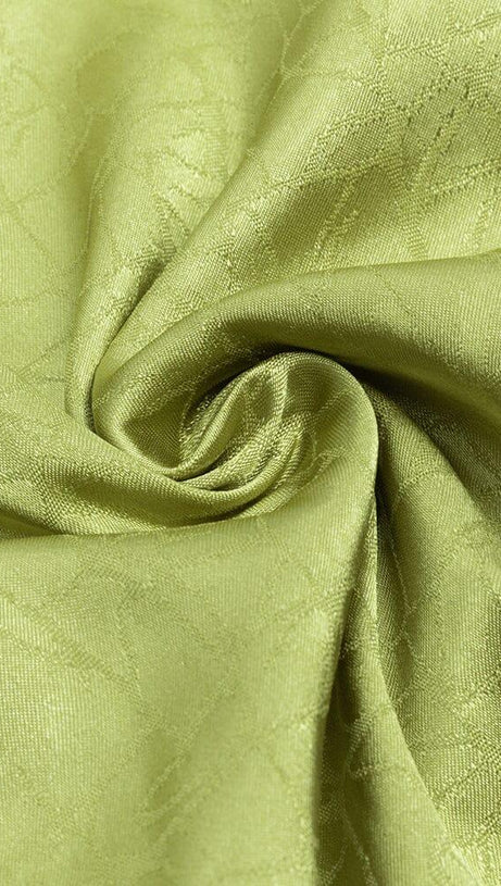 PLUS RUFFLE TRIM SATIN DRESS IN GREEN