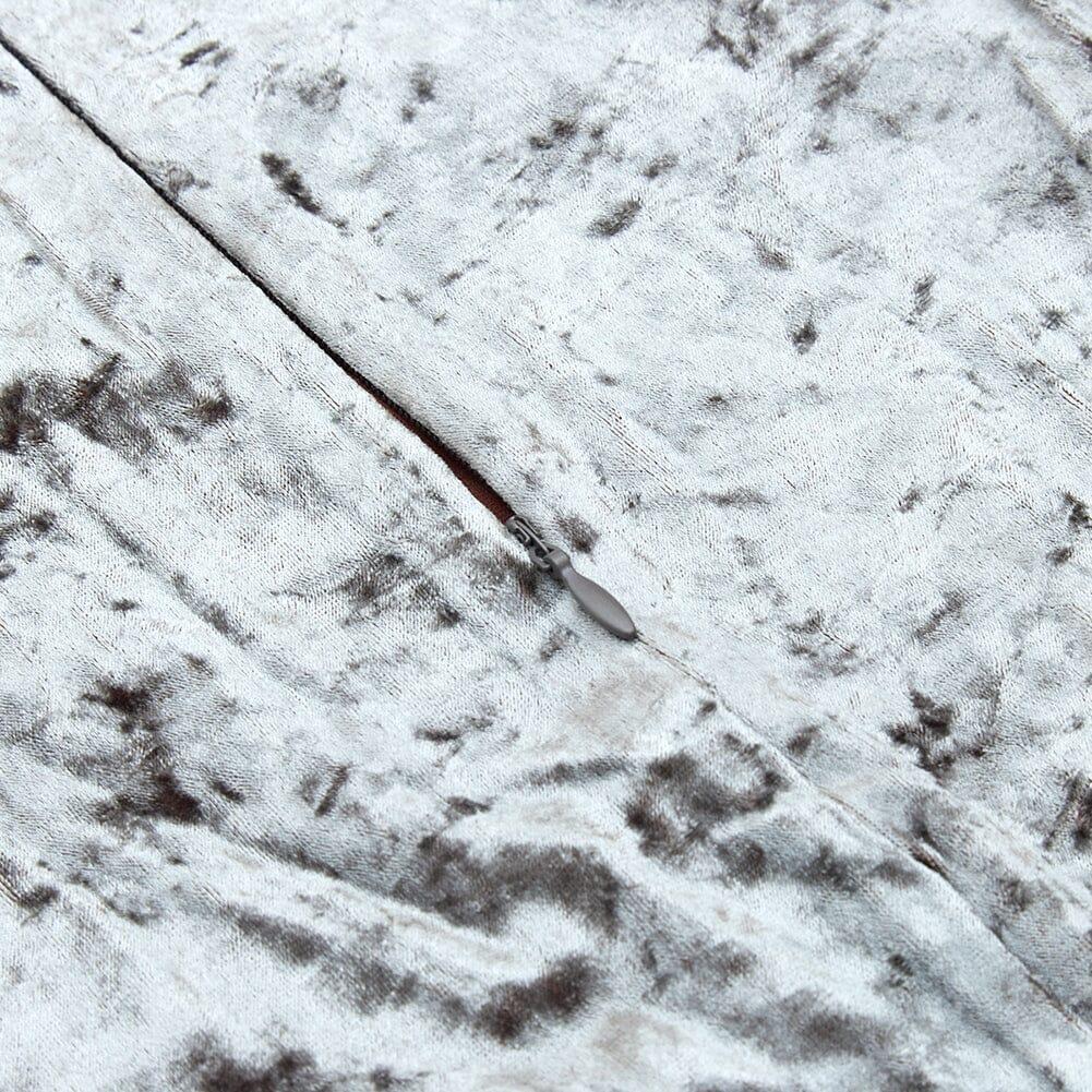 Perspektivischer Samt-Brusttop-Anzug in Silbergrau