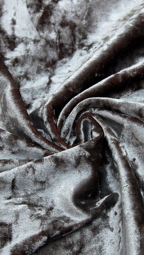 PERSPECTIVE VELVET BREAST TOP SUIT IN SILVER GRAY