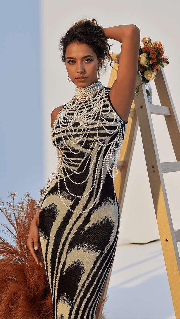 AIIZIE VINNY PEARL BODY CHAIN TOP - product image