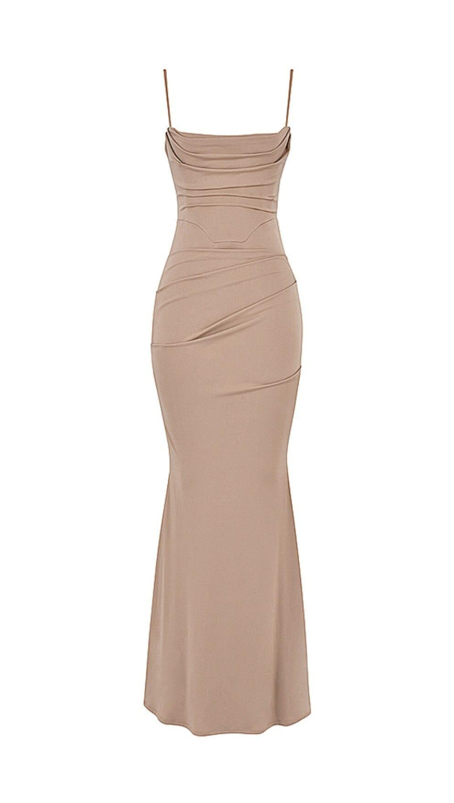 ALMOND JERSEY CORSET MAXI DRESS