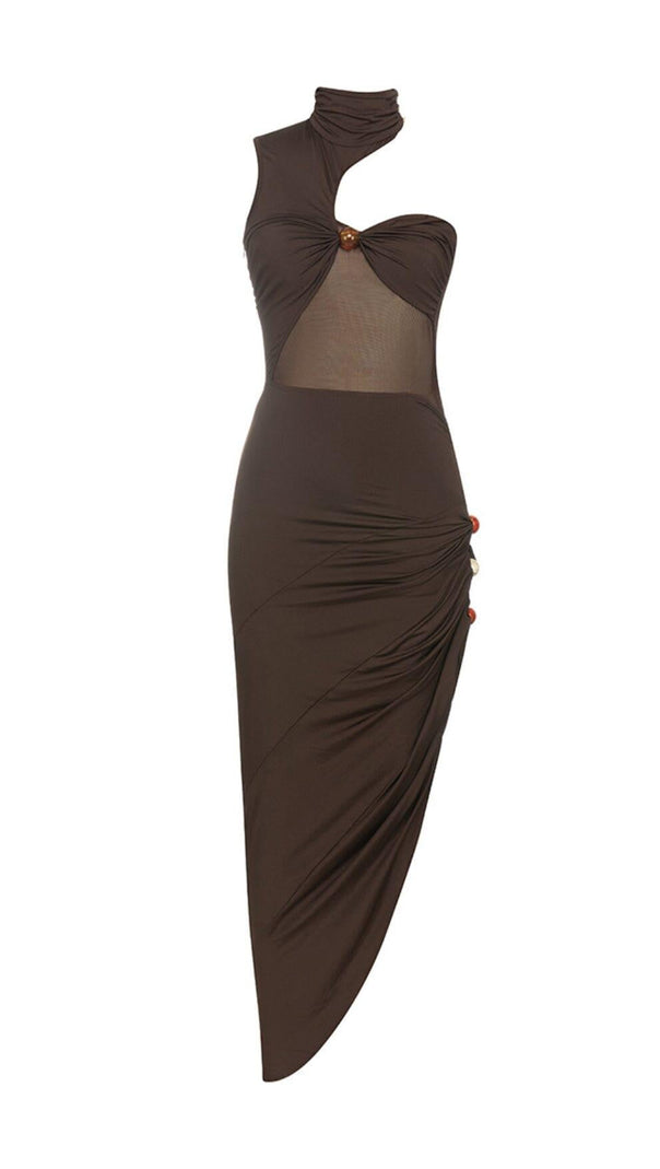 AIIZIE PLEATED SLEEVELESS BANDAGE MIDI DRESS - product image