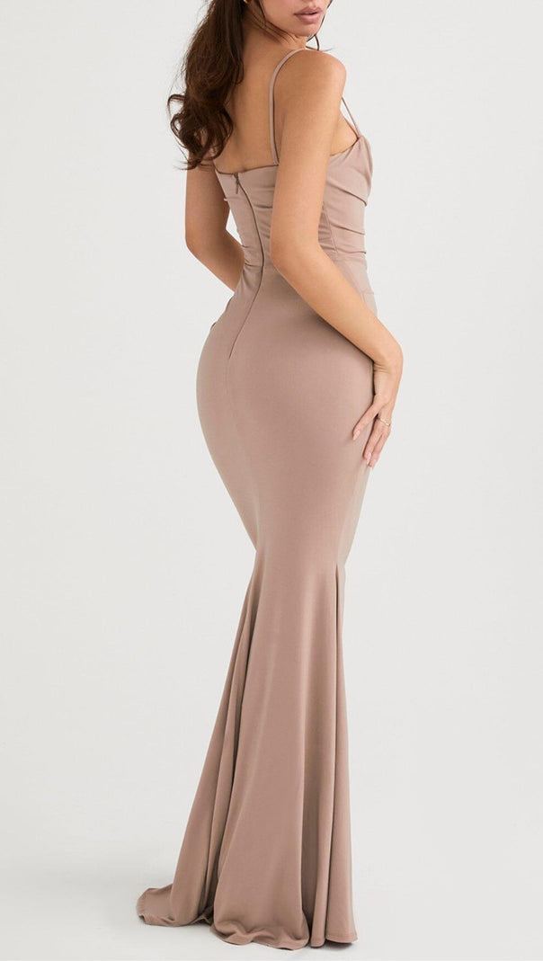 AIIZIE ALMOND JERSEY CORSET MAXI DRESS - product image