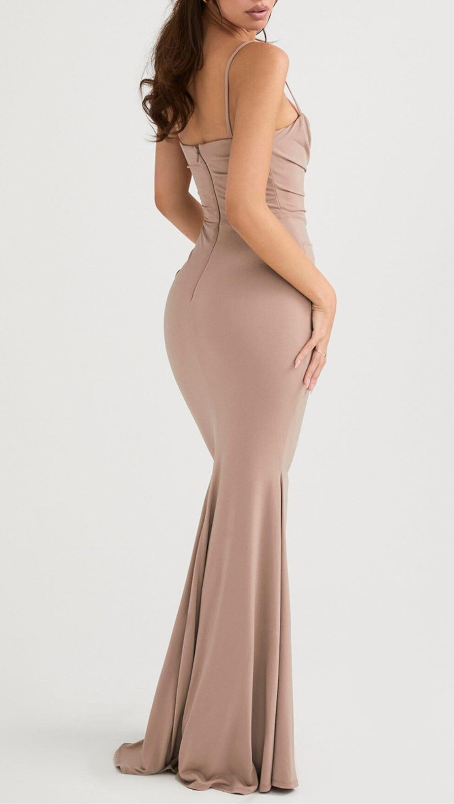 ALMOND JERSEY CORSET MAXI DRESS
