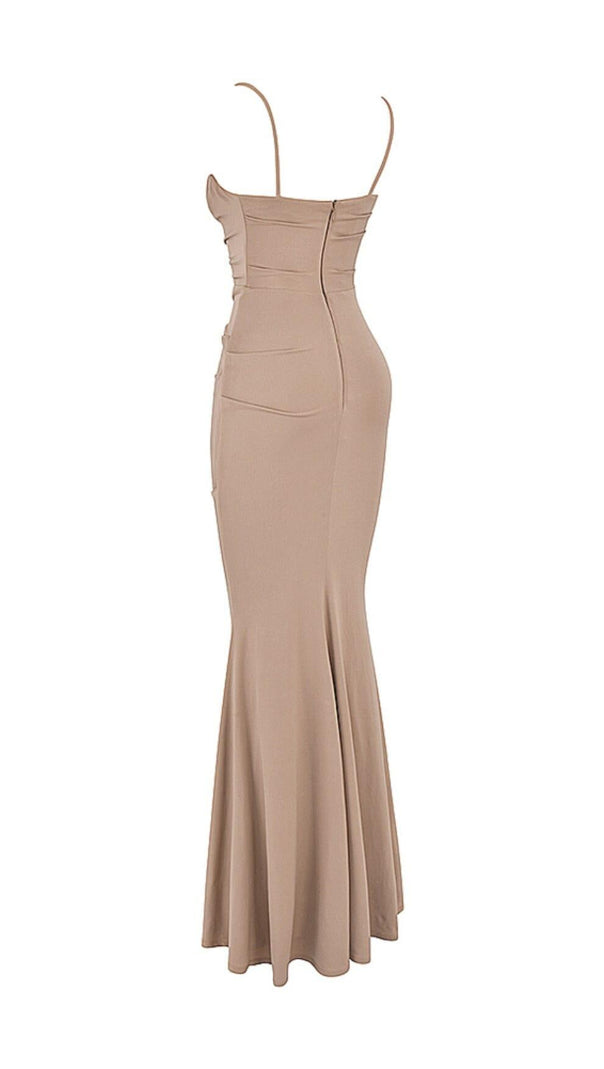 MANDELJERSEY-KORSETT-MAXIKLEID