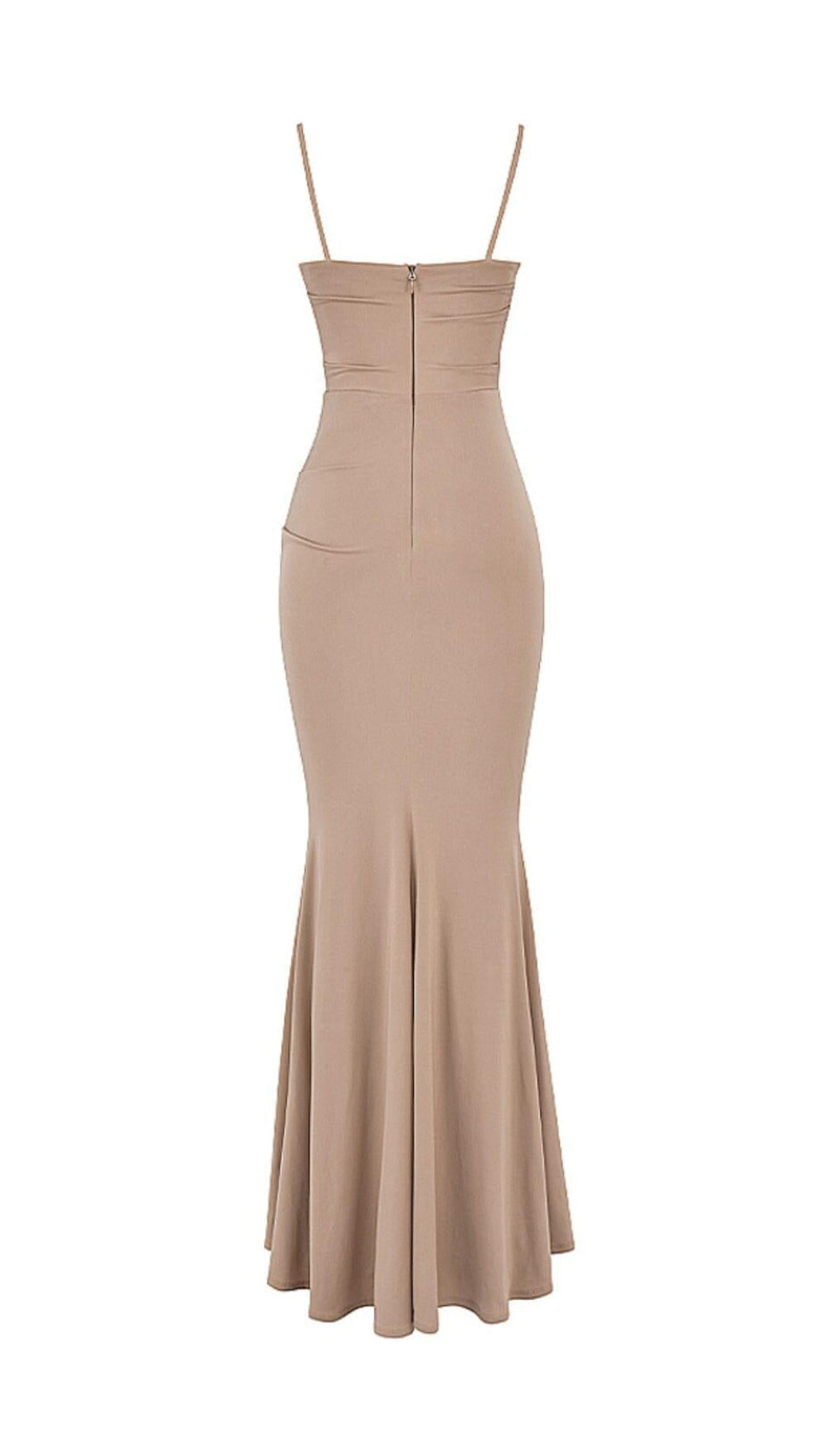 ALMOND JERSEY CORSET MAXI DRESS