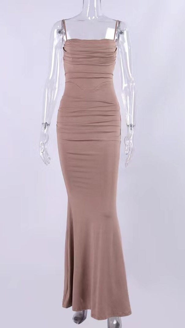 MANDELJERSEY-KORSETT-MAXIKLEID