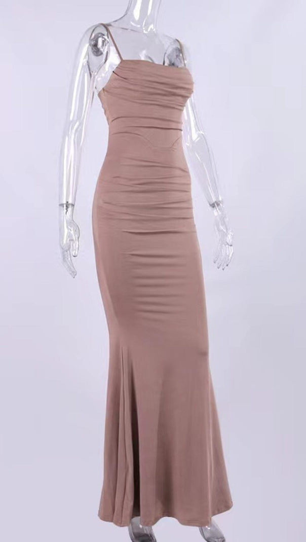 MANDELJERSEY-KORSETT-MAXIKLEID