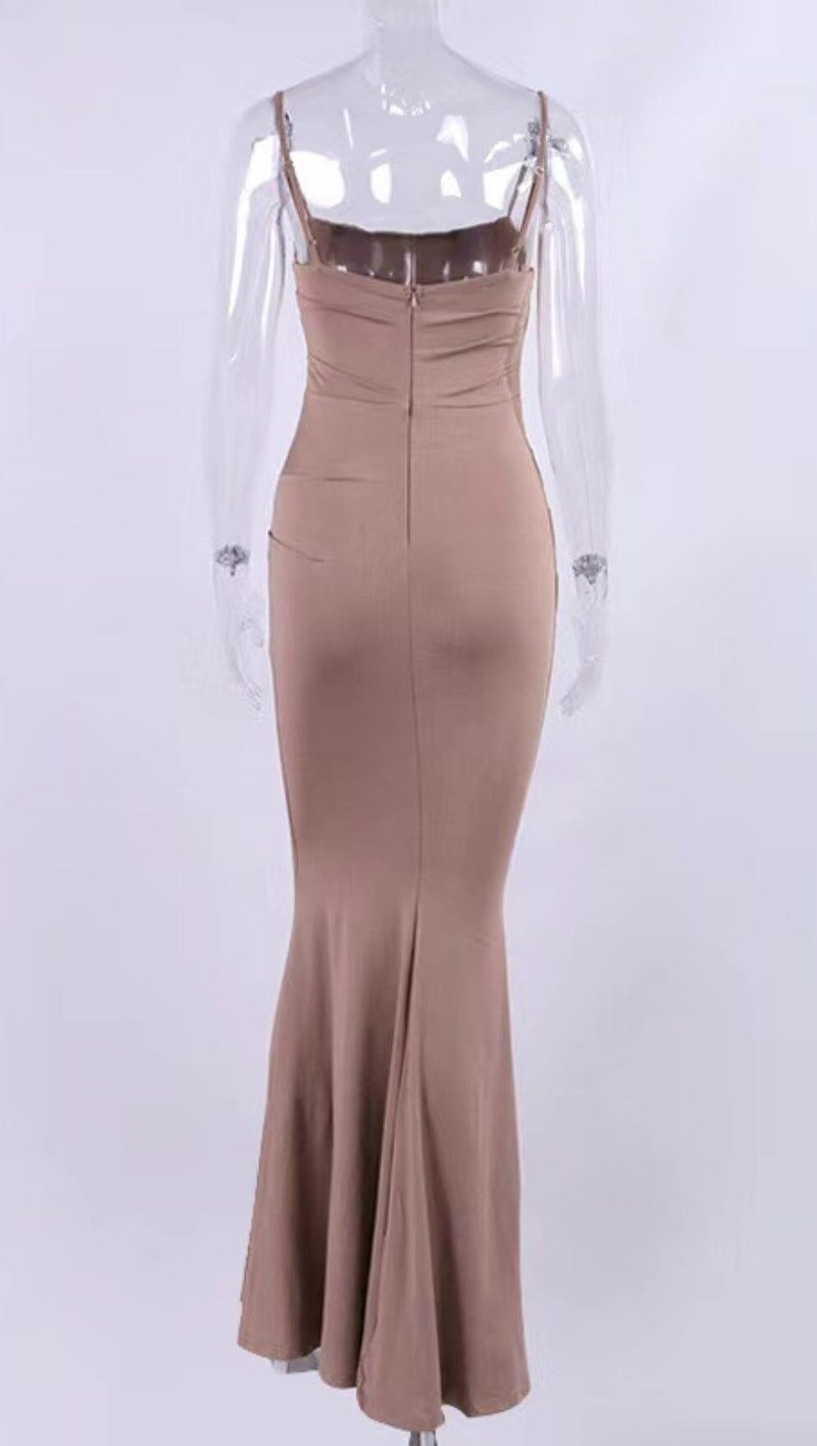 ALMOND JERSEY CORSET MAXI DRESS