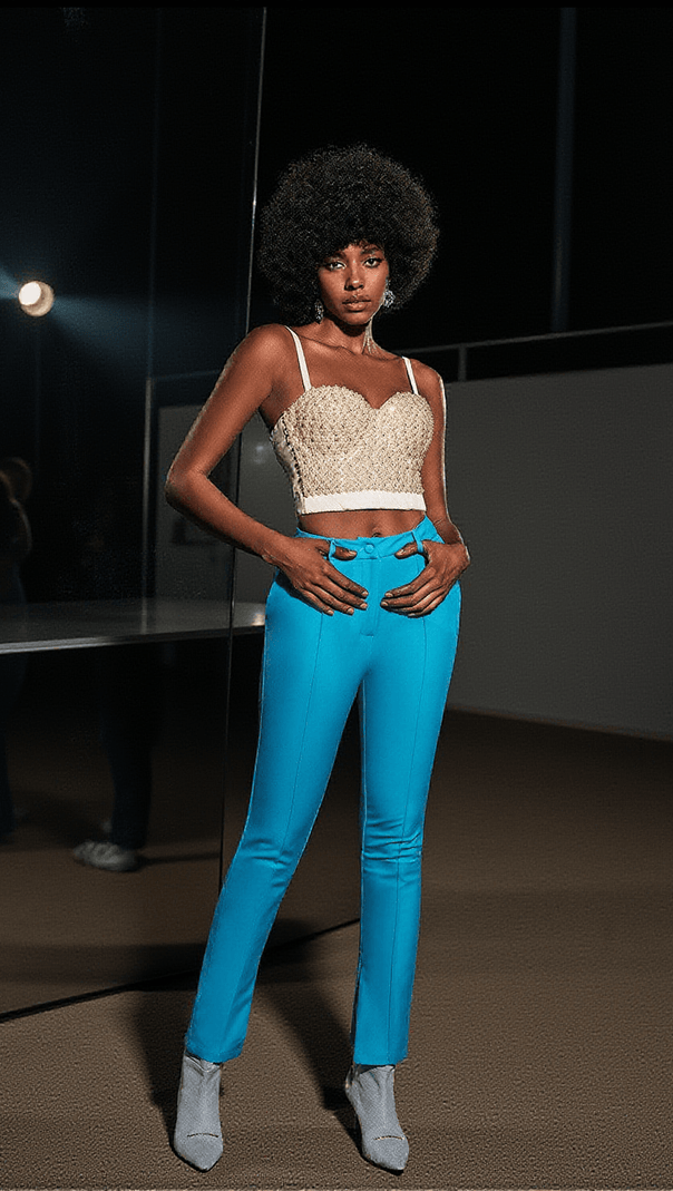 AIIZIE BESS PEARL EMBELLISHED CORSET TOP IN WHITE - product image