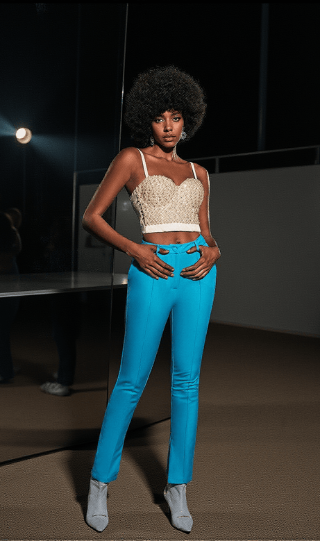 Bess Pearl Embellished Corset Top In White