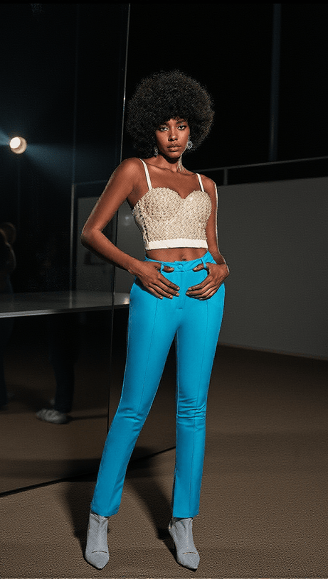 BESS PEARL EMBELLISHED CORSET TOP IN WHITE