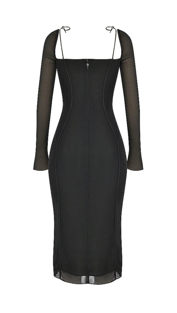 Black Cutout Midi Dress