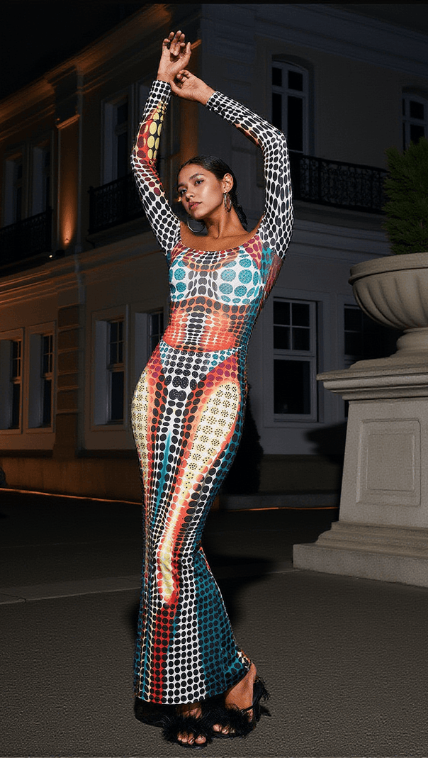 AIIZIE ISHI OFF SHOULDER MAXI DRESS IN MULTI - product image