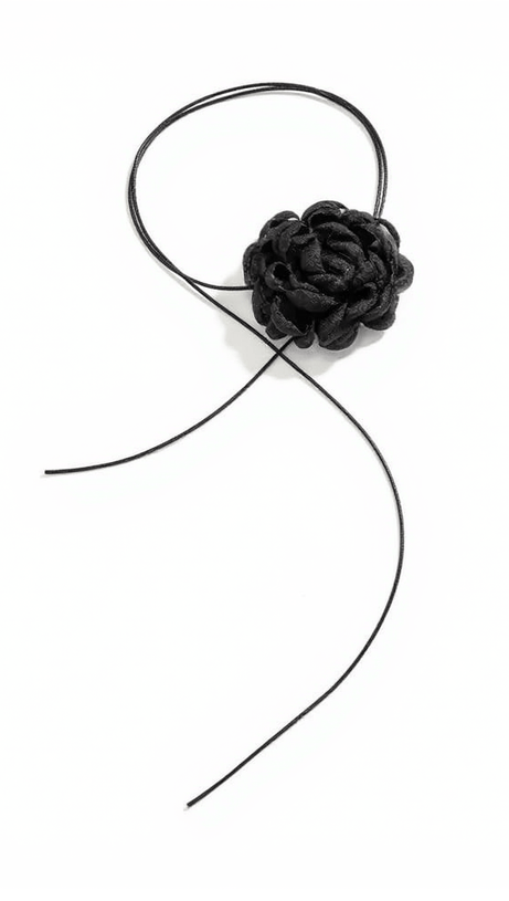 ROSIE BLACK FLOWER MESH CHOKER