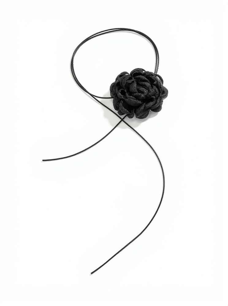 ROSIE BLACK FLOWER MESH CHOKER