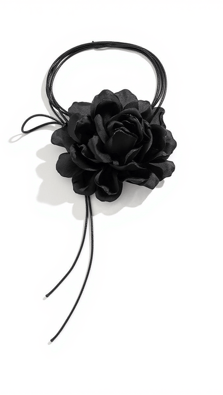 ROSIE BLACK FLOWER MESH CHOKER