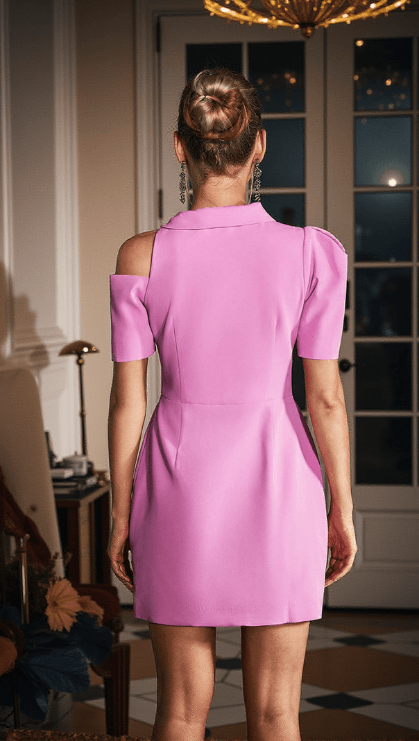 AIIZIE GLINDA FLOWER SHORT SLEEVE BLAZER DRESS - product image