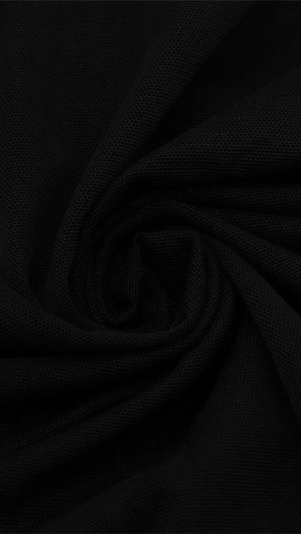 Transparentes Bambus-Gürtelkleid mit Schnalle in Schwarz