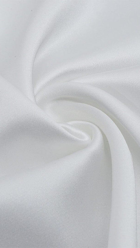 LACE SUSPENDER AND OIL PAINTING DRESS IN WHITE