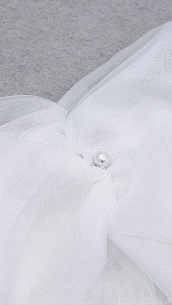AIIZIE ONE-LINE SHOULDER-TOP TULLE DRESS IN WHITE - product image