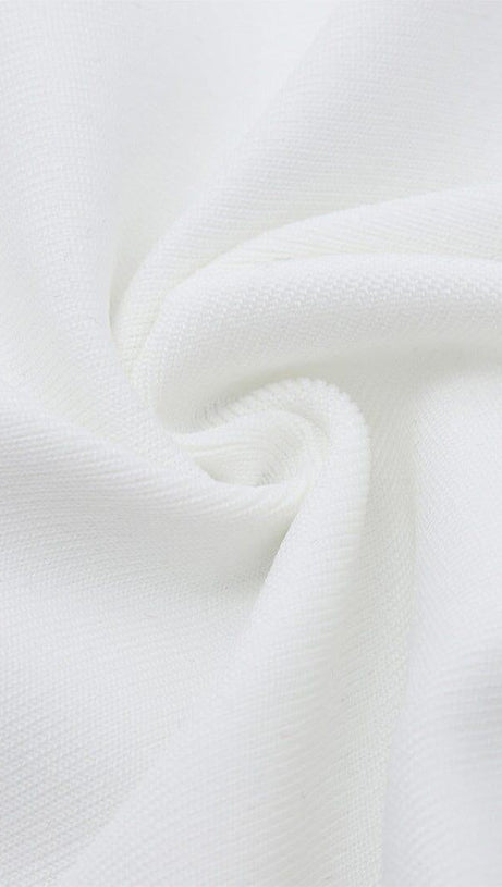 ONE-LINE SHOULDER-TOP TULLE DRESS IN WHITE