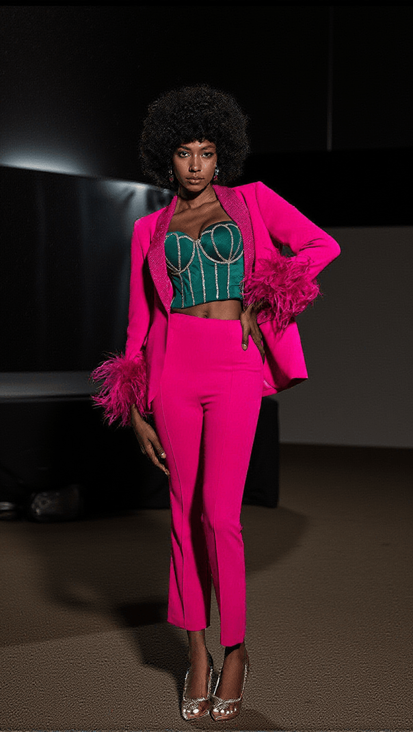 AIIZIE VIOLA RHINESTONE FEATHER BLAZER - product image