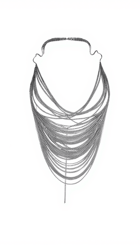 Ma?l Metall-Körperketten-Oberteil