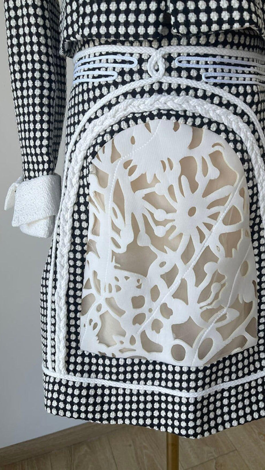 PLAID ROUND NECK LONG SLEEVE BOWKNOT TOPS HIGH WAIST A LINE SKIRTS