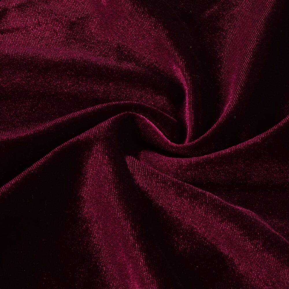 AIIZIE OFF SHOULDER WAIST HOLLOW VELVET MAXI DRESS IN BURGUNDY - product image