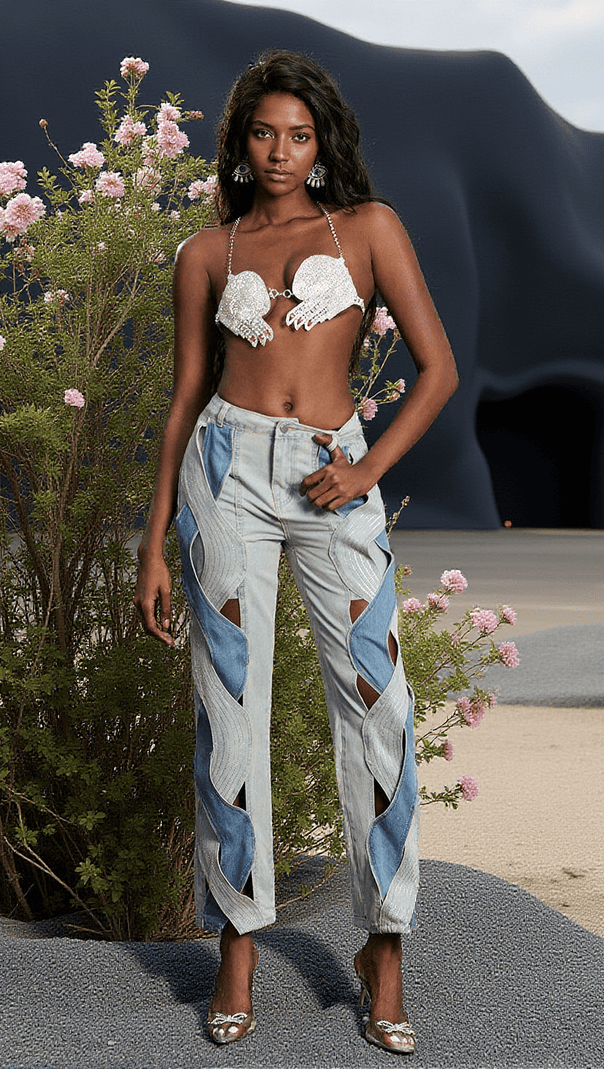 AIIZIE BILLY DIAMOND HANDS BUSTIER TOP - product image