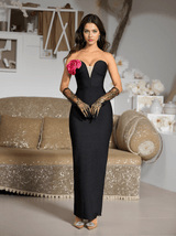 Livian Strapless Flower Bandage Dress