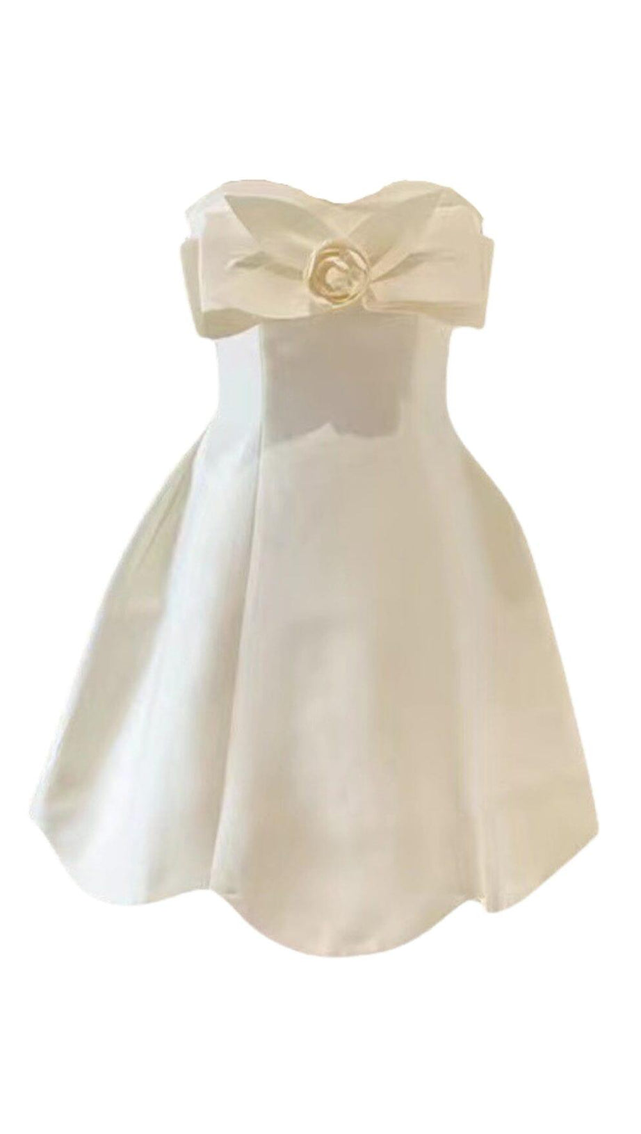 BOW DECORATIVE BANDEAU DRESS SET IN CHAMPAGNE