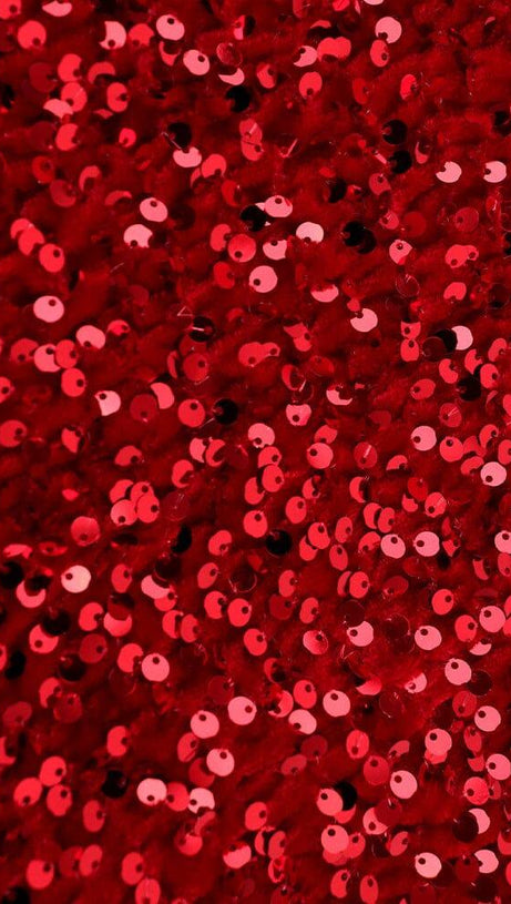 EXAGGERATED SLEEVES SLIM SEQUIN MAXI DRESS IN RED