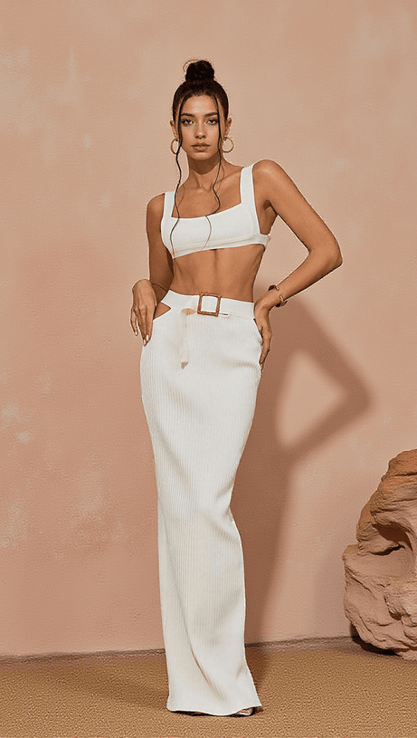 BEATRIX CUTOUT BELTED BANDAGE SET