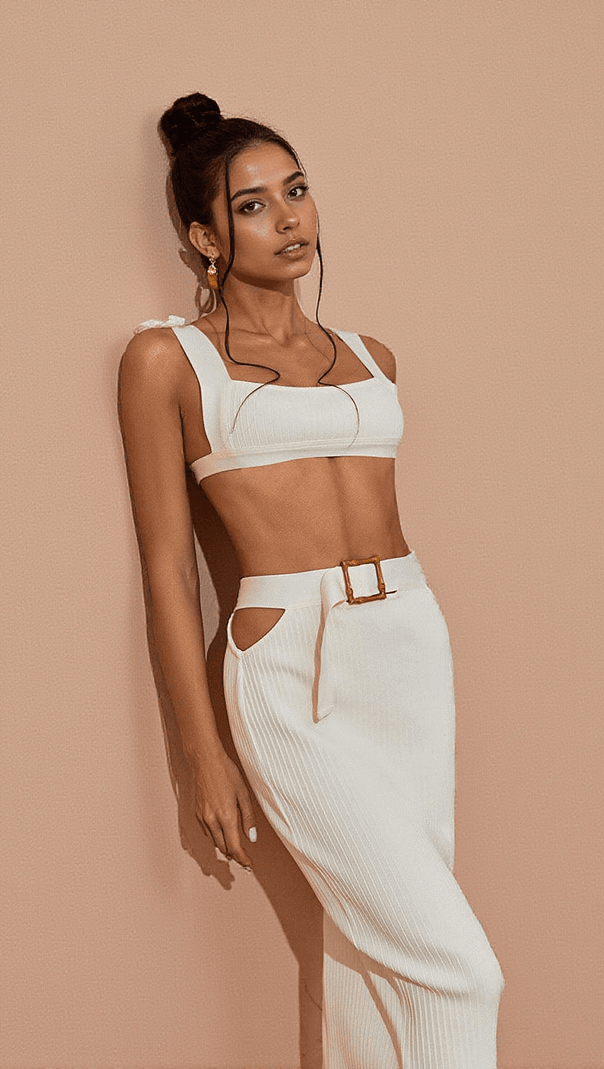 AIIZIE BEATRIX CUTOUT BELTED BANDAGE SET - product image