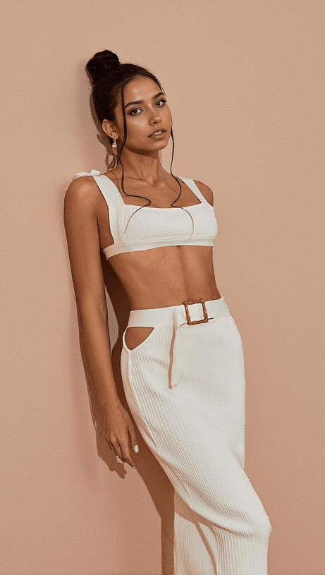 BEATRIX CUTOUT BELTED BANDAGE SET