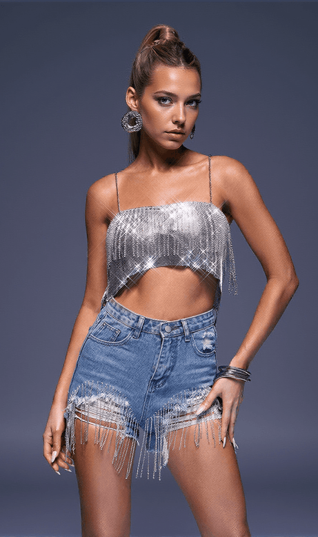 Tiera Spaghetti Fringe Chainmail Top